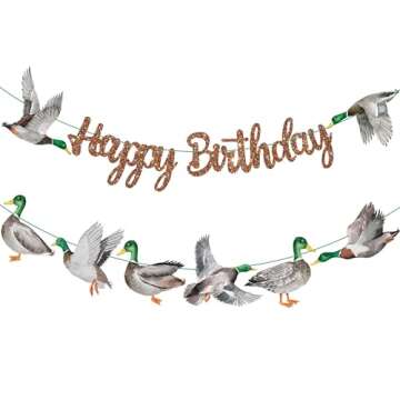 Mallard Duck Happy Birthday Banners Duck Hunting Birthday Decorations Mallard Duck Birthday Party Ba...