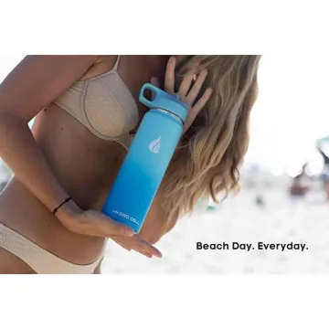 HYDRO CELL Stainless Steel Insulated Water Bottle with Straw - For Cold & Hot Drinks - Metal Vacuum Flask with Screw Cap and Modern Leakproof Sport Thermos for Kids & Adults (Sky/Blue 24oz)