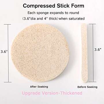 Facial Sponge Compressed, 120 Count PVA Professional Makeup Removal Round Face Wash Sponges Spa Pads...