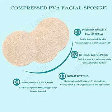 Facial Sponge Compressed, 120 Count for Makeup Removal