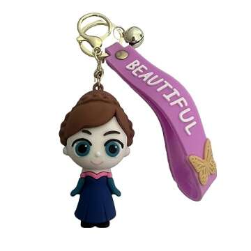 MARALICIA Keychain 3D Beautiful-Princess Pendant Accessories for Backpack, Handbag, Purse Charms for Girls. (Anna-02)