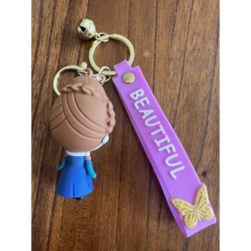 MARALICIA Keychain 3D Beautiful-Princess Pendant Accessories for Backpack, Handbag, Purse Charms for Girls. (Anna-02)