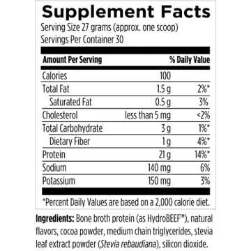 Designs for Health PurePaleo Collagen Protein Powder - 21g HydroBEEF Bone Broth Protein Supplement with Collagen Peptides + BCAAs - Chocolate, Non-GMO, Dairy-Free + Gluten-Free (30 Servings / 810g)
