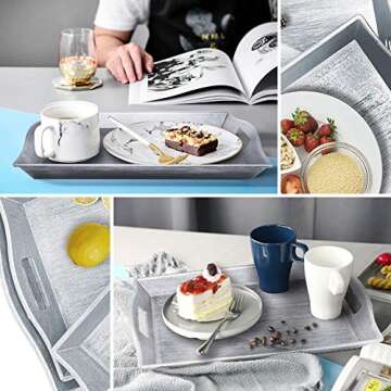 Set of 3 Large Serving Trays w/Handles - Perfect for Any Occasion