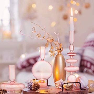 Elegant 3 Pcs Glass Taper Candle Holders for Home Decor