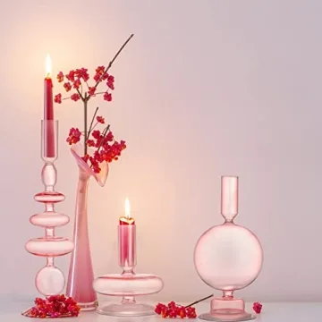Elegant 3 Pcs Glass Taper Candle Holders for Home Decor