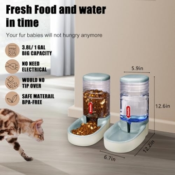 Automatic Pet Feeder and Waterer for Small Medium Pets
