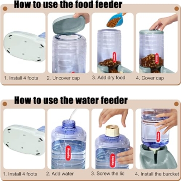 Automatic Pet Feeder and Waterer for Small Medium Pets