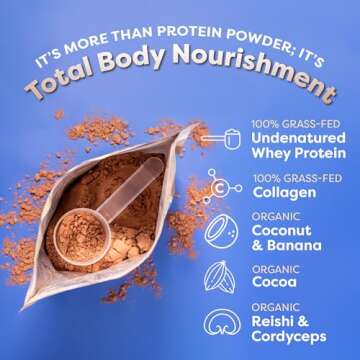 FlavCity Protein Powder Smoothie, Chocolate - 100% Grass-Fed Whey Protein Smoothie with Collagen (25g of Protein) - Gluten Free & No Added Sugars (40.42 oz)