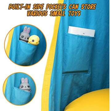 Y- STOP Kids Pod Swing Chair with Sensory Pocket and Pillow