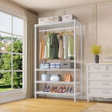 VIPEK V1S Wire Garment Rack 4 Tiers Heavy Duty Clothes Rack for Hanging Clothes Freestanding Closet ...