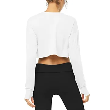 Bestisun Long Sleeve Crop Top for Stylish Workouts