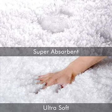 Luxurious KMAT White Bathroom Rug - Soft and Non-Slip