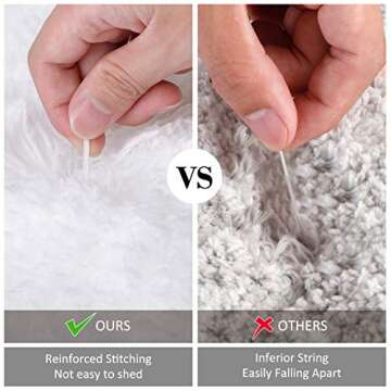 Luxurious KMAT White Bathroom Rug - Soft and Non-Slip