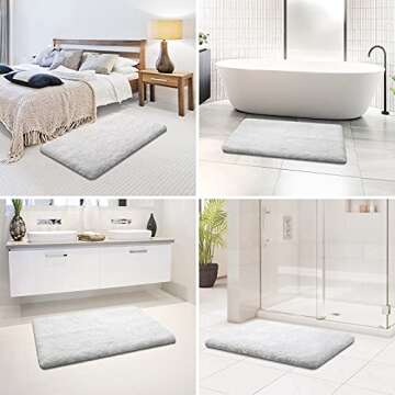 Luxurious KMAT White Bathroom Rug - Soft and Non-Slip