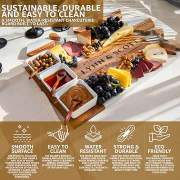 Personalized Charcuterie Board - Large Cheese Board for Wedding and Anniversary, New Home, House, Bridal Shower, Birthday Gifts for Women Customizable Wooden Serving Platter, Mother, Gift for Mom