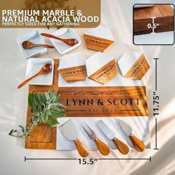 Personalized Charcuterie Board - Large Cheese Board for Wedding and Anniversary, New Home, House, Bridal Shower, Birthday Gifts for Women Customizable Wooden Serving Platter, Mother, Gift for Mom