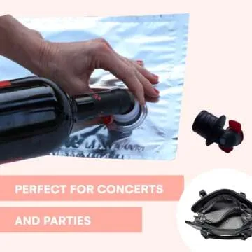 PortoVino Roma Handbag - Fashionable Wine Purse with Hidden Spout, Insulated Drink Purse Compartment, Holds 1 bottle of Wine! Wine Gift! Perfect for Traveling, Concert, Bachelorette Party!