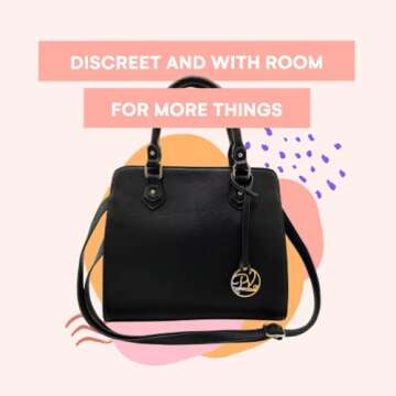 PortoVino Roma Handbag - Fashionable Wine Purse with Hidden Spout, Insulated Drink Purse Compartment, Holds 1 bottle of Wine! Wine Gift! Perfect for Traveling, Concert, Bachelorette Party!