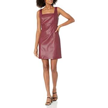 Hank Vegan Leather Square Neck Mini Dress for Women