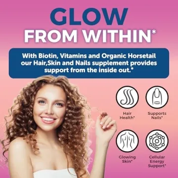 Hair Skin and Nails Vitamins for Women - Vegetarian-Friendly Organic Biotin Vitamins