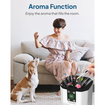 Air Purifier for Home Bedroom, Cobectal Room Air Cleaner with H13 True HEPA 3-in-1 Filter, Aroma Function & Sleep Mode, Desktop Small Air Purifier for Office, Dorm, Hotel, RVs (White)