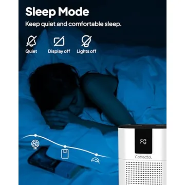 Air Purifier for Home Bedroom, Cobectal Room Air Cleaner with H13 True HEPA 3-in-1 Filter, Aroma Function & Sleep Mode, Desktop Small Air Purifier for Office, Dorm, Hotel, RVs (White)