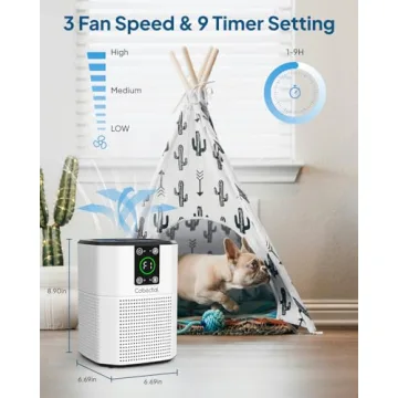 Air Purifier for Home Bedroom, Cobectal Room Air Cleaner with H13 True HEPA 3-in-1 Filter, Aroma Function & Sleep Mode, Desktop Small Air Purifier for Office, Dorm, Hotel, RVs (White)