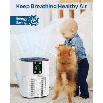 Air Purifier for Home Bedroom, Cobectal Room Air Cleaner with H13 True HEPA 3-in-1 Filter, Aroma Function & Sleep Mode, Desktop Small Air Purifier for Office, Dorm, Hotel, RVs (White)