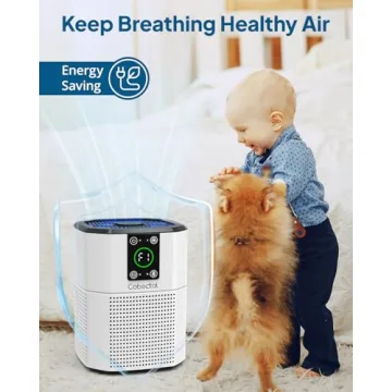 Air Purifier for Home Bedroom, Cobectal Room Air Cleaner with H13 True HEPA 3-in-1 Filter, Aroma Function & Sleep Mode, Desktop Small Air Purifier for Office, Dorm, Hotel, RVs (White)