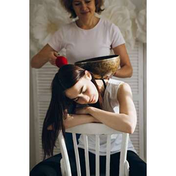 10" Large Master Healing Hand hammered Tibetan Singing Bowl ~ Great for Meditation, Yoga, Sound Bath, Mindfulness, Relaxation ~ Cushion, Wooden Mallet & Drumstick Included
