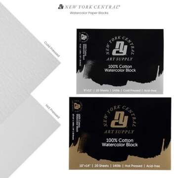 New York Central Cotton Watercolor Paper Blocks - 2 Pack 140lb