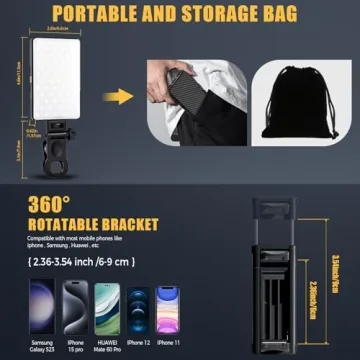 MACTREM 168 LED Selfie Light - Portable & Rechargeable