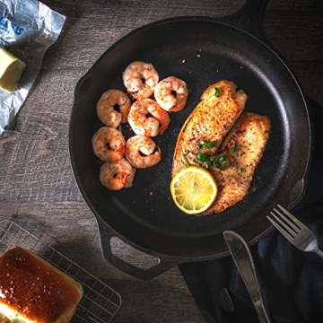 Utopia Kitchen 12 Inch Cast Iron Skillet with Lid Durable Cookware