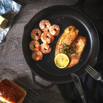 Utopia Kitchen 12 Inch Cast Iron Skillet with Lid Durable Cookware