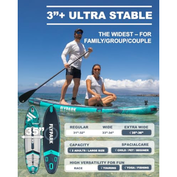 Flypark 11'x35'' Inflatable SUP - Extra Stability & Fun