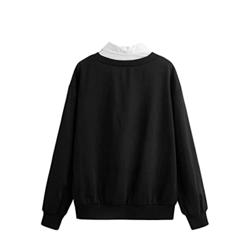SweatyRocks Women's Cozy Contrast Collar Sweatshirt