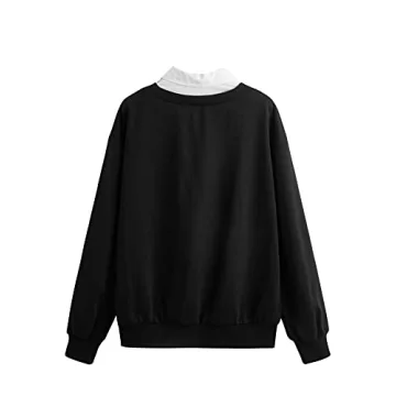 SweatyRocks Women's Cozy Contrast Collar Sweatshirt