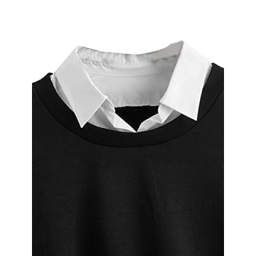 SweatyRocks Women's Cozy Contrast Collar Sweatshirt