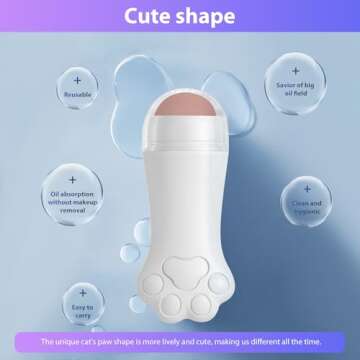 Houldhowd Face Roller Oily Skin Oil Absorbing Massage Tool, Natural Volcanic Stone Reusable Facial Skin Care Tool 2 Packs，Easy to Carry, Control The Oiliness of The face (White)