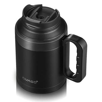 CIVAGO 50 oz Insulated Tumbler Mug With Lid and Straw