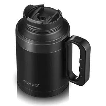 CIVAGO 50 oz Insulated Tumbler Mug With Lid and Straw
