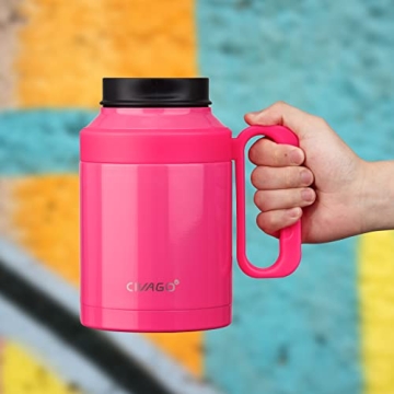 CIVAGO 50 oz Insulated Tumbler Mug With Lid and Straw