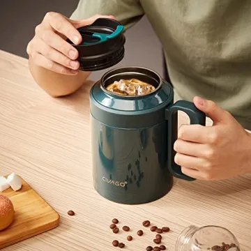 CIVAGO 50 oz Insulated Tumbler Mug With Lid and Straw
