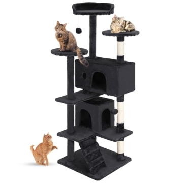 FDW Cat Tree 54in Cat Tower - Durable Multi-Level Scratching Post & Cozy Condo