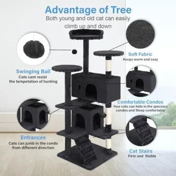 FDW Cat Tree 54in Multi-Level Indoor Cat Tower