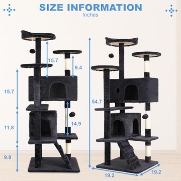 FDW Cat Tree 54in Multi-Level Indoor Cat Tower