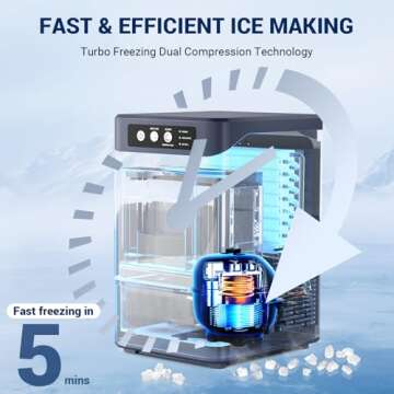 Nugget Ice Maker 44Lbs/Day, Soft Chewable Ice Ready Fast