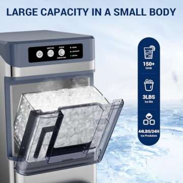 Nugget Ice Maker 44Lbs/Day, Soft Chewable Ice Ready Fast