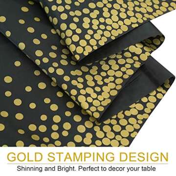 Gexolenu 4 Pack Black and Gold Plastic Tablecloth for Rectangle Tables(54" x 108"), Party Table Cover for Birthday, Table Cloths for Graduation, Retirement Party Decoration, Class of 2025